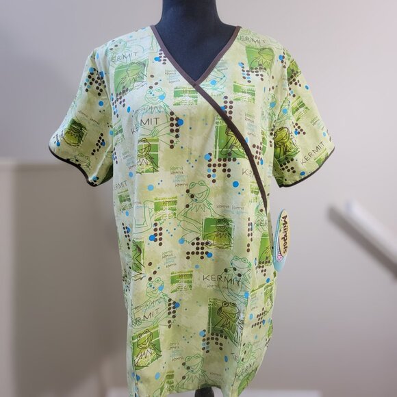Kermit the Frog Muppets Scrub Top Size L NWT - Picture 2 of 7